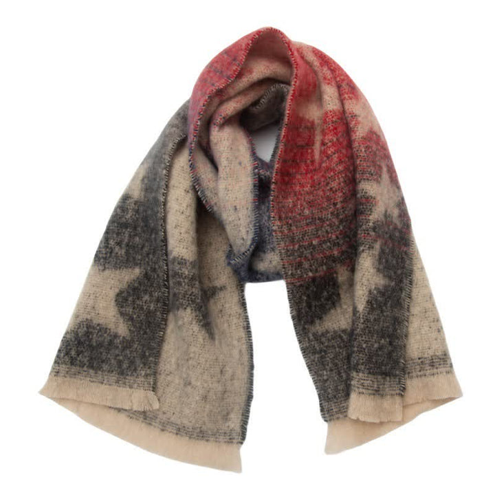 Bufanda unisex gruesa de moda con cinco puntas y estrella