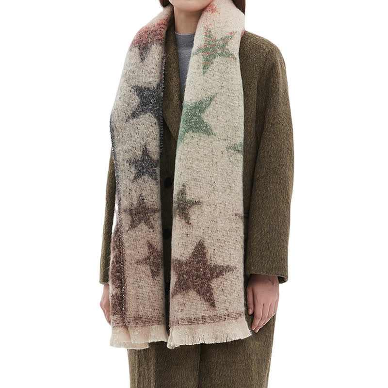 Bufanda unisex gruesa de moda con cinco puntas y estrella