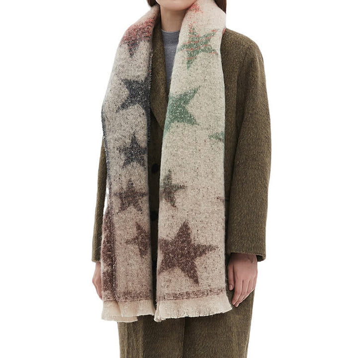 Bufanda unisex gruesa de moda con cinco puntas y estrella