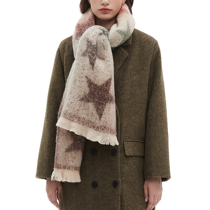 Bufanda unisex gruesa de moda con cinco puntas y estrella