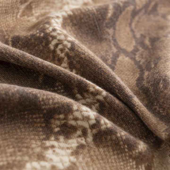 Bufanda elegante de estilo urbano con estampado de piel de serpiente para mujer