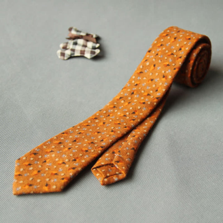 Corbata casual de algodón con estampado floral fresco y bonito para hombre