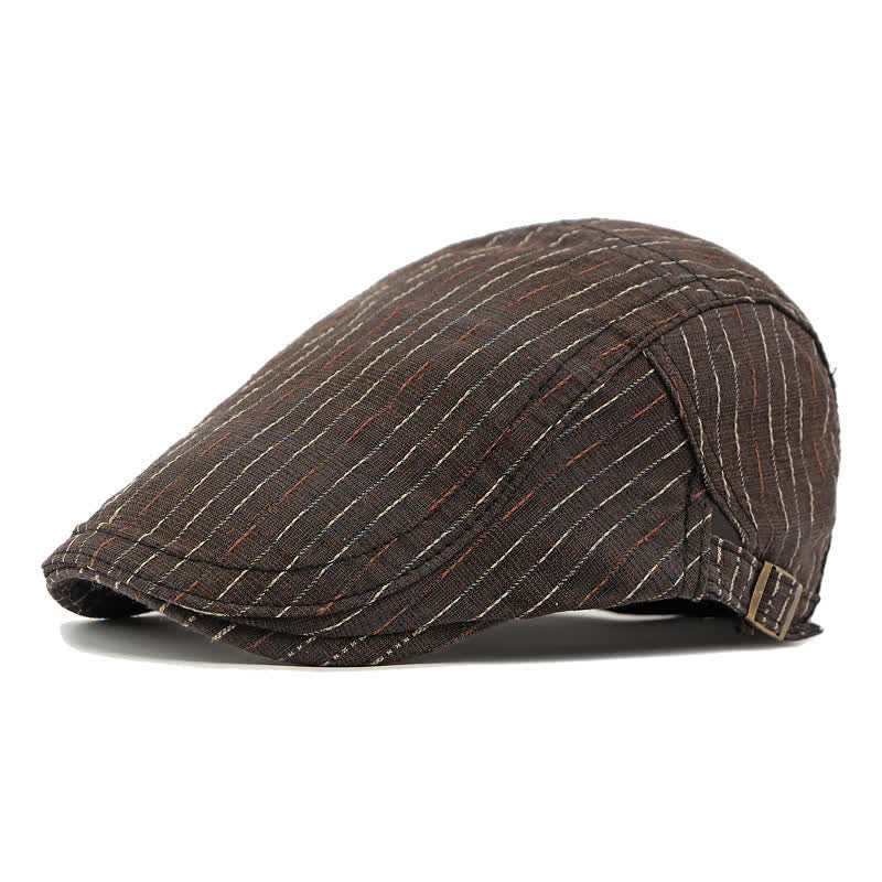 Boina clásica informal con visera plana y rayas