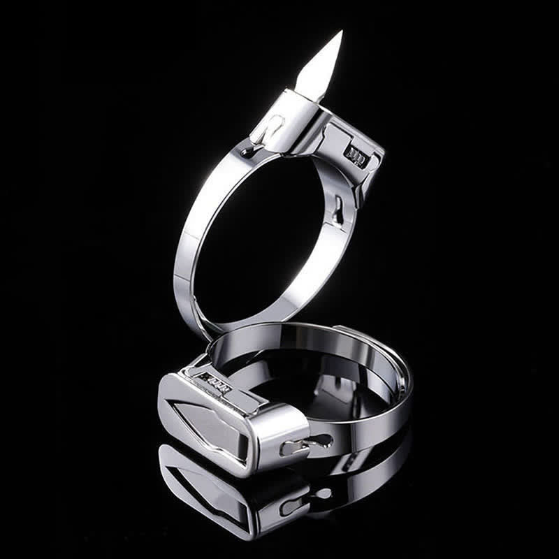 Anillo ajustable de apertura de cuchillo oculto multifuncional