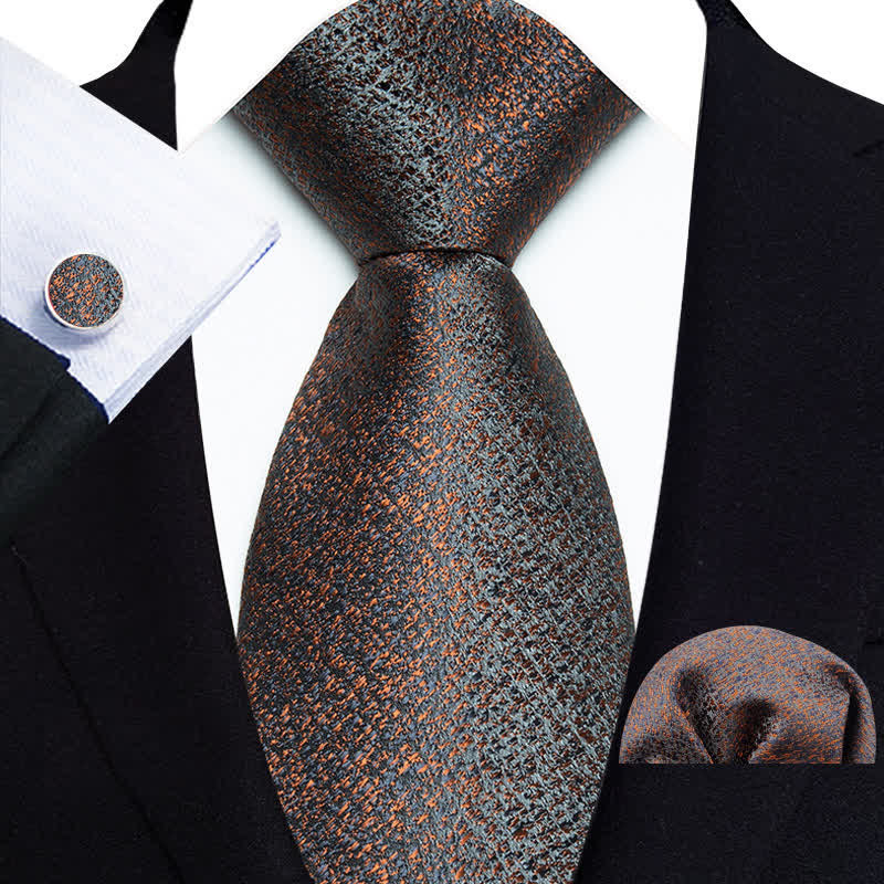 Conjunto de 3 corbatas marrones con estampado fantástico para hombre