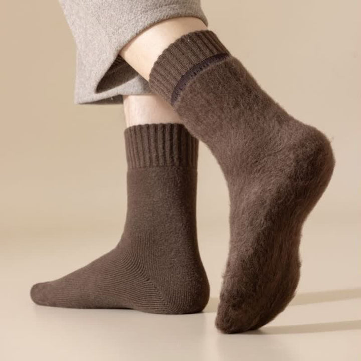 Calcetines de cachemira de color liso y cálidos para hombre en invierno
