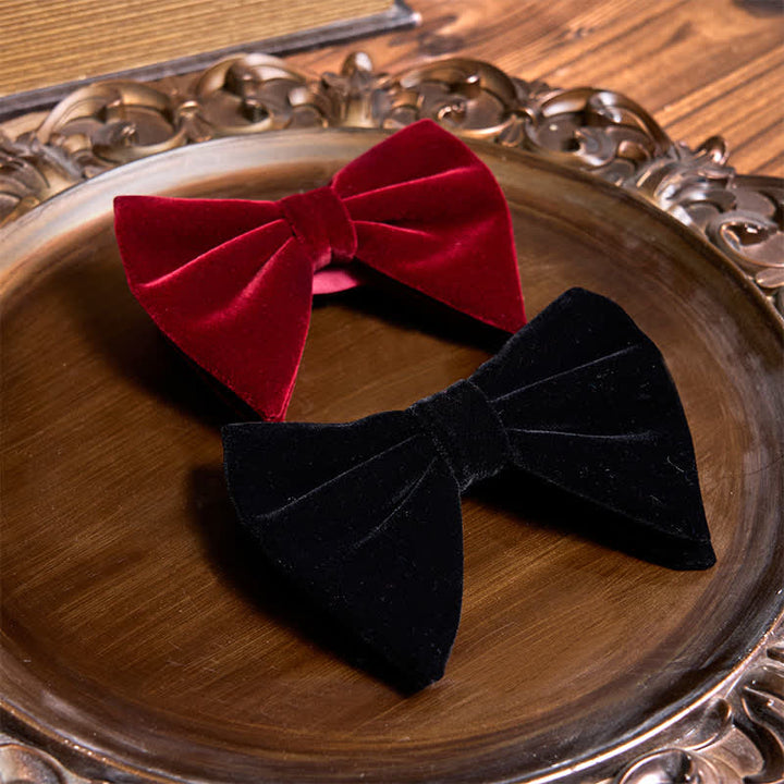 Juego de 3 pajaritas de terciopelo de gran tamaño de la serie roja