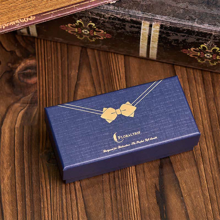 Caja de regalo de madera de lujo con pajaritas para padres e hijos