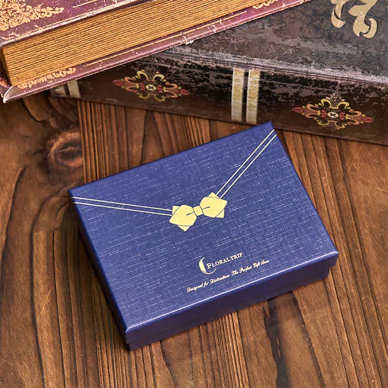Caja de regalo de madera de lujo con pajaritas para padres e hijos