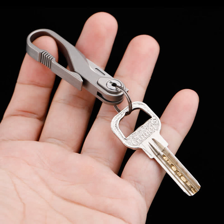 Mini navaja plegable de titanio con llavero y cortador de cajas