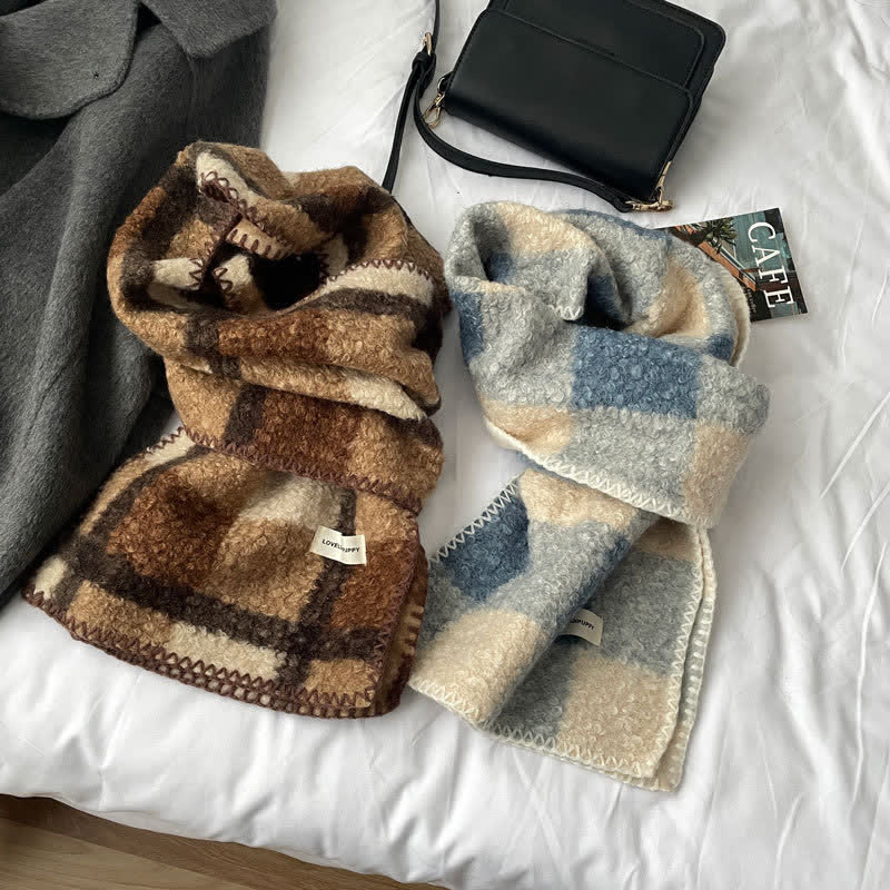 Bufanda de cuadros escoceses ultra a rayas unisex con accesorios de invierno