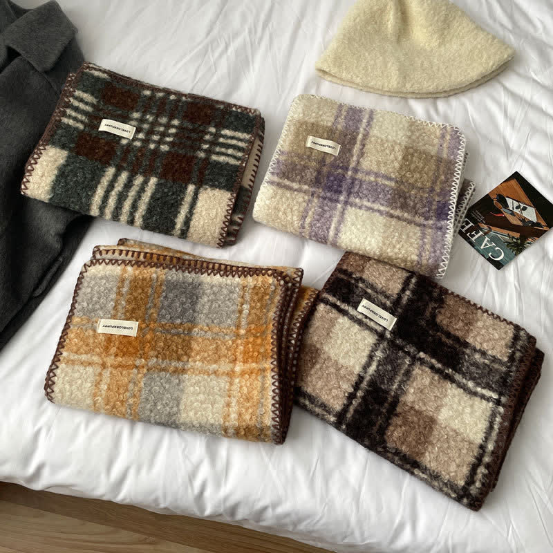 Bufanda de cuadros escoceses ultra a rayas unisex con accesorios de invierno