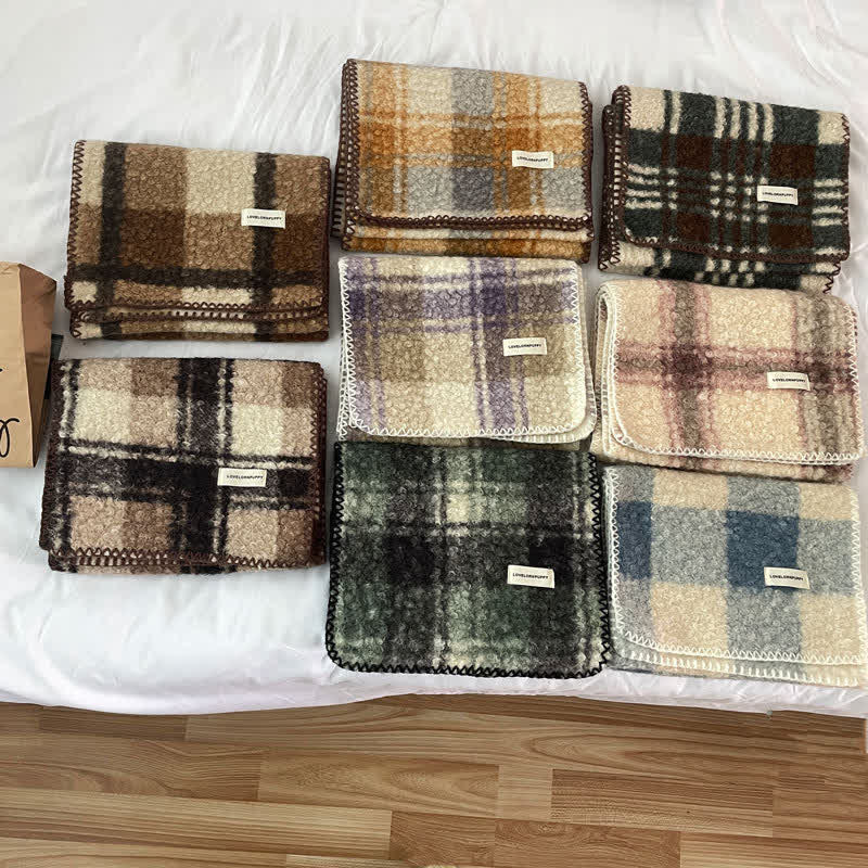 Bufanda de cuadros escoceses ultra a rayas unisex con accesorios de invierno