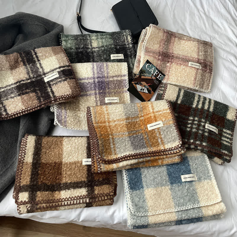 Bufanda de cuadros escoceses ultra a rayas unisex con accesorios de invierno