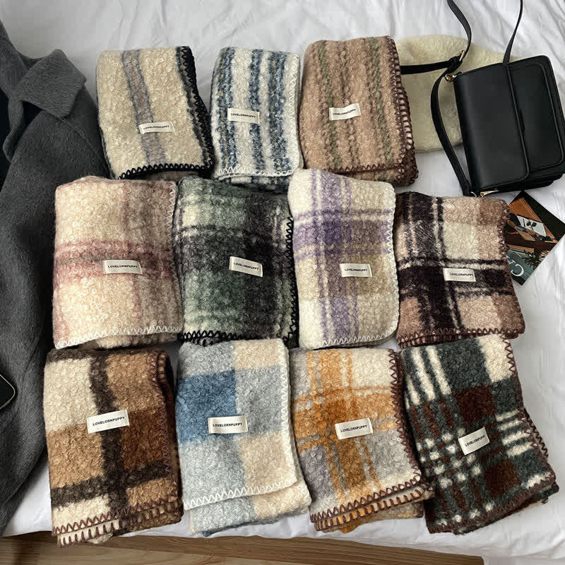 Bufanda de cuadros escoceses ultra a rayas unisex con accesorios de invierno