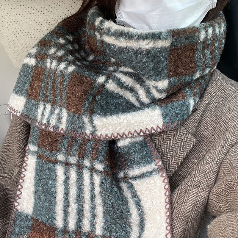 Bufanda de cuadros escoceses ultra a rayas unisex con accesorios de invierno
