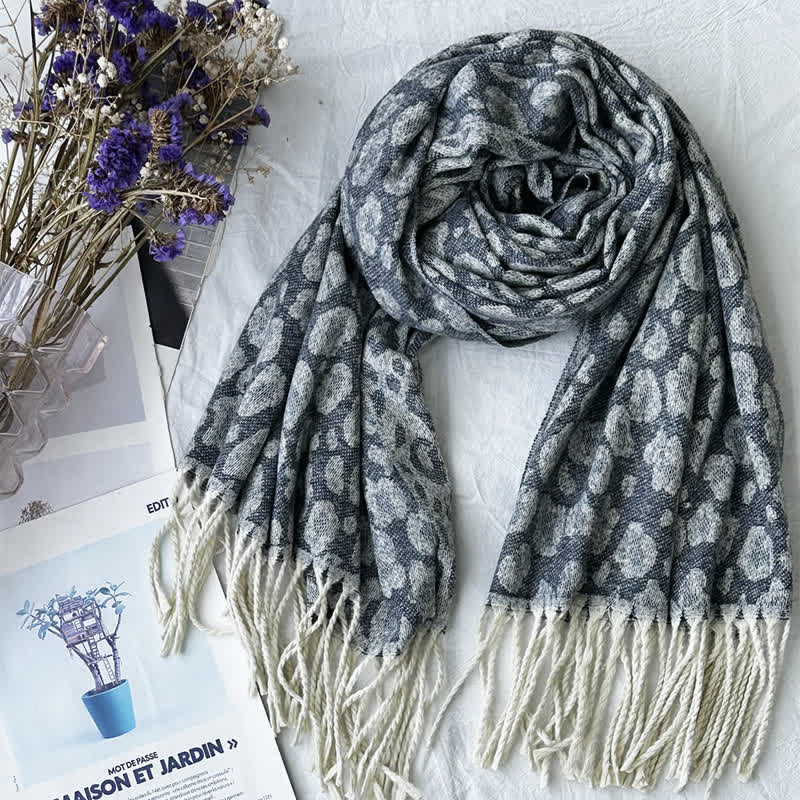 Bufanda unisex de jacquard con estampado rústico abstracto geométrico