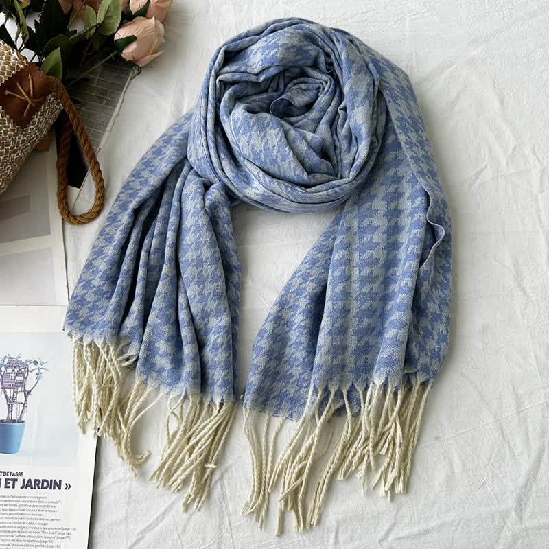 Bufanda unisex de jacquard con estampado rústico abstracto geométrico