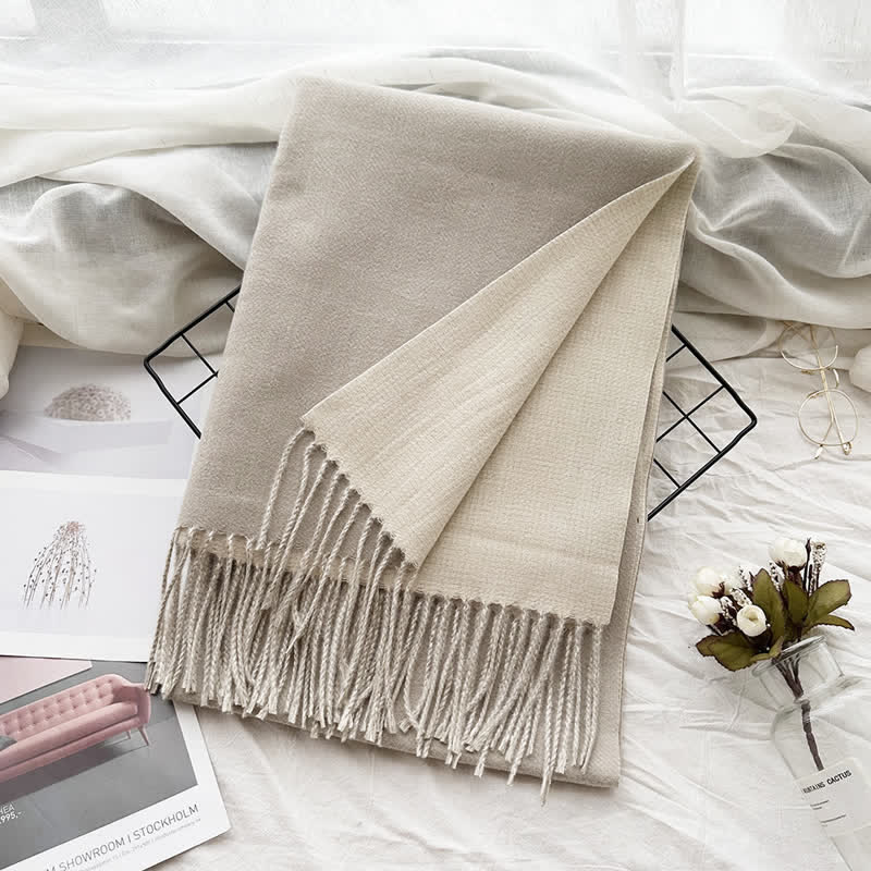 Bufanda unisex de moda de dos colores y doble cara