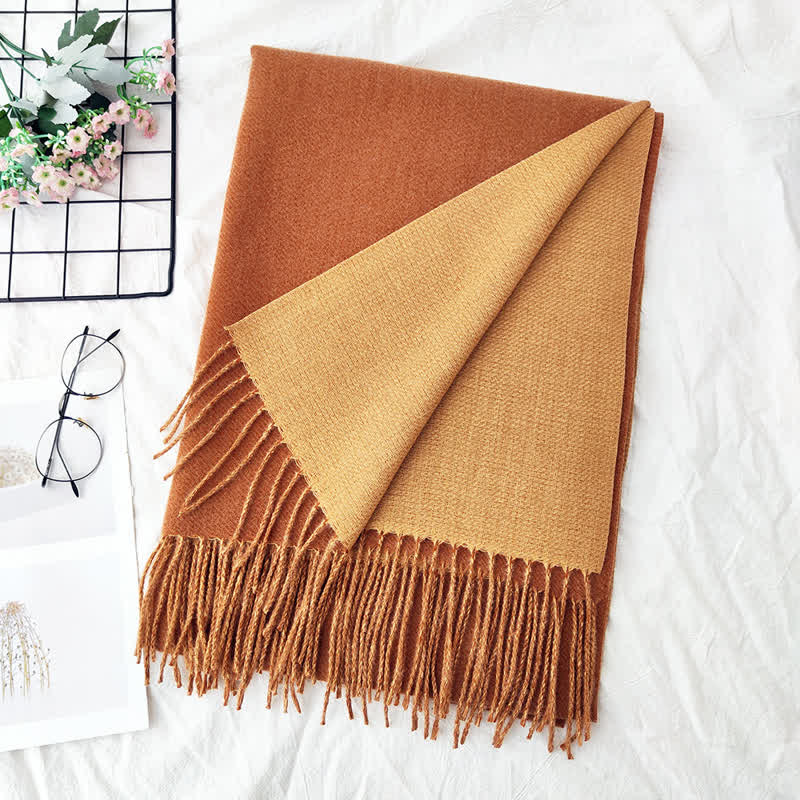 Bufanda unisex de moda de dos colores y doble cara