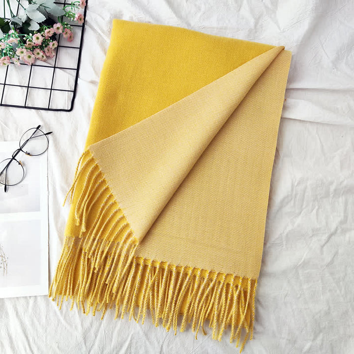 Bufanda unisex de moda de dos colores y doble cara