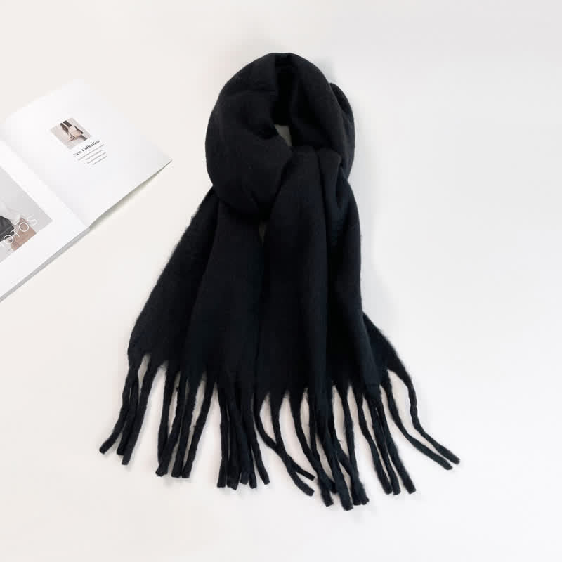 Bufanda unisex gruesa de color sólido de gran tamaño y cálida