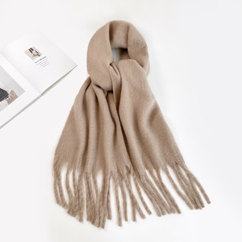 Bufanda unisex gruesa de color sólido de gran tamaño y cálida
