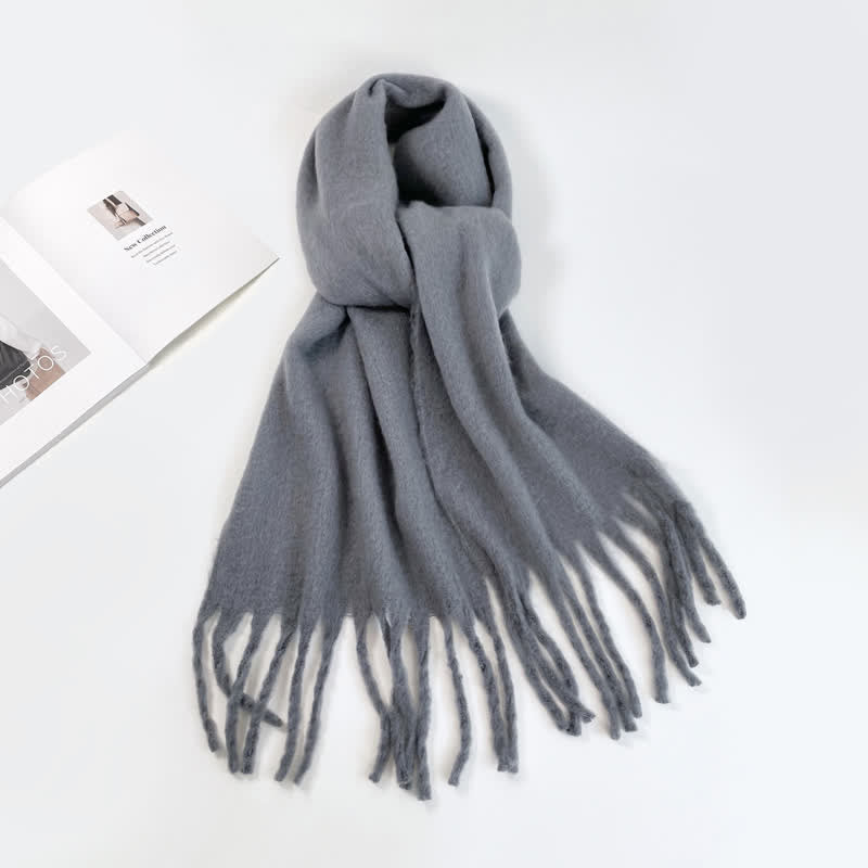Bufanda unisex gruesa de color sólido de gran tamaño y cálida