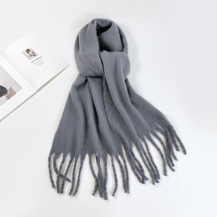 Bufanda unisex gruesa de color sólido de gran tamaño y cálida