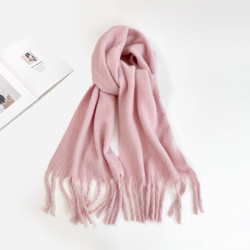 Bufanda unisex gruesa de color sólido de gran tamaño y cálida