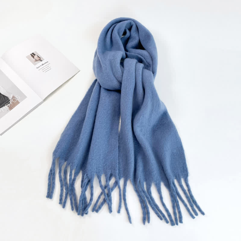 Bufanda unisex gruesa de color sólido de gran tamaño y cálida