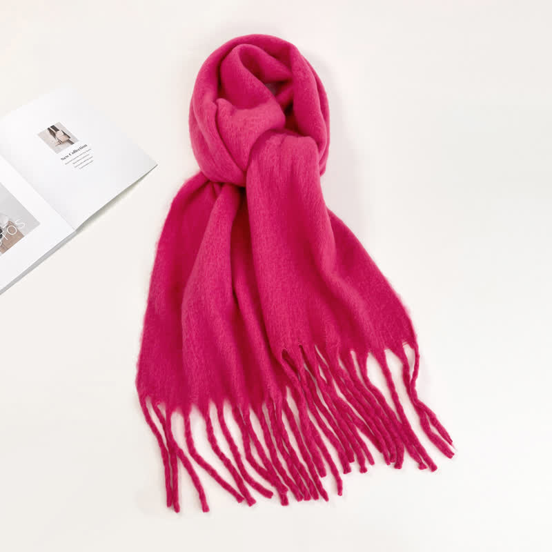Bufanda unisex gruesa de color sólido de gran tamaño y cálida