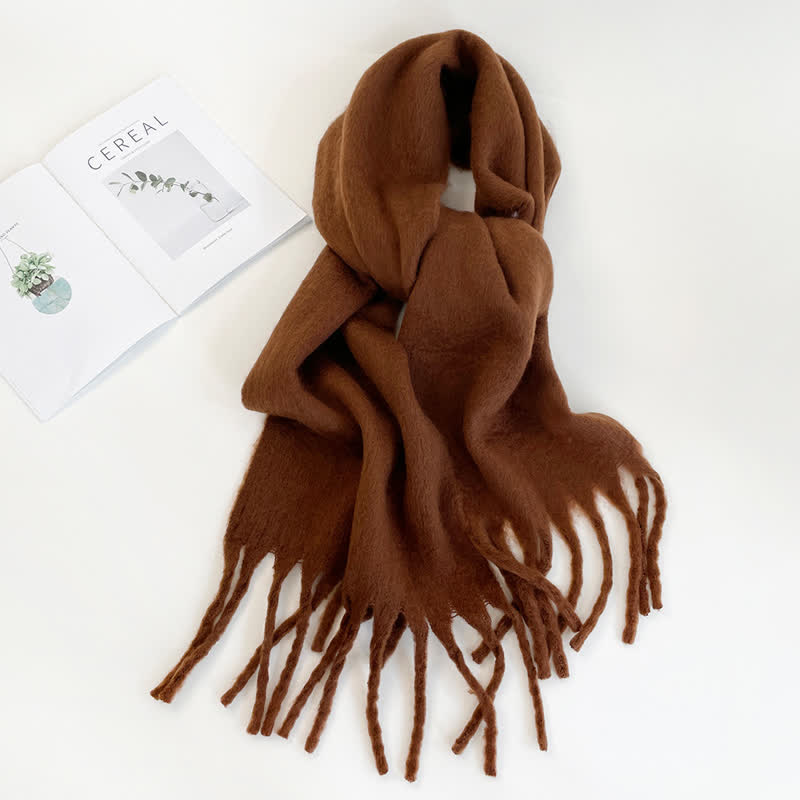 Bufanda unisex gruesa de color sólido de gran tamaño y cálida