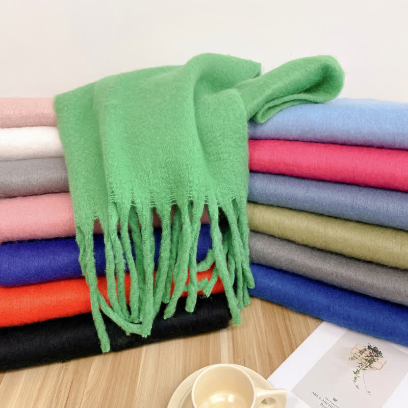 Bufanda unisex gruesa de color sólido de gran tamaño y cálida