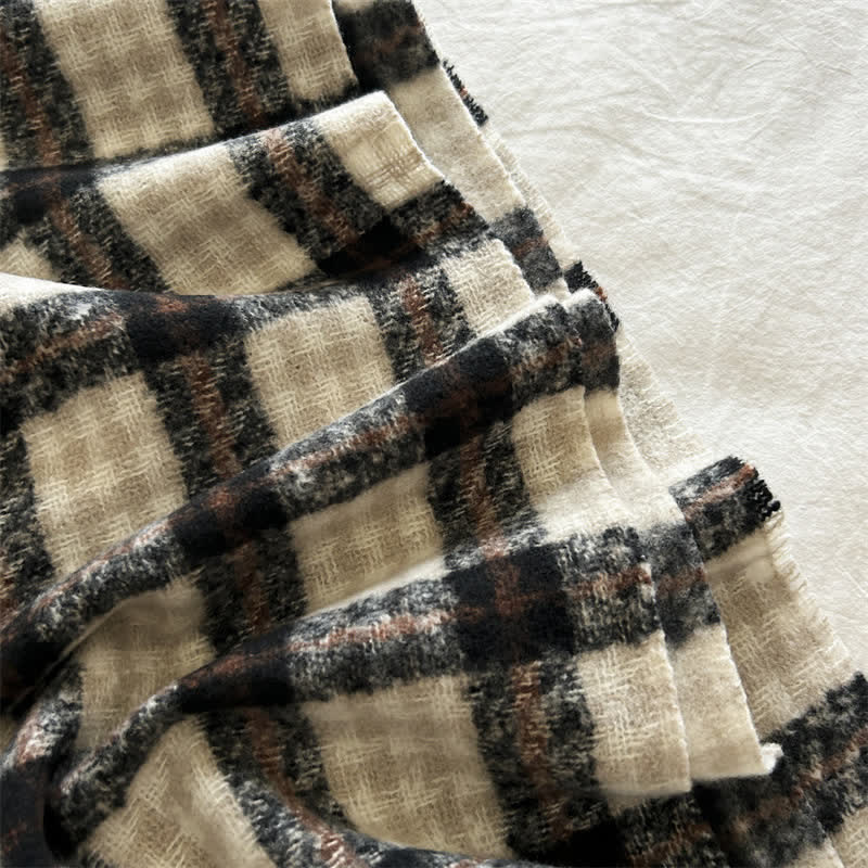 Bufanda unisex de cuadros escoceses a la moda para invierno