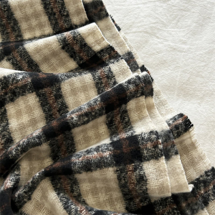 Bufanda unisex de cuadros escoceses a la moda para invierno