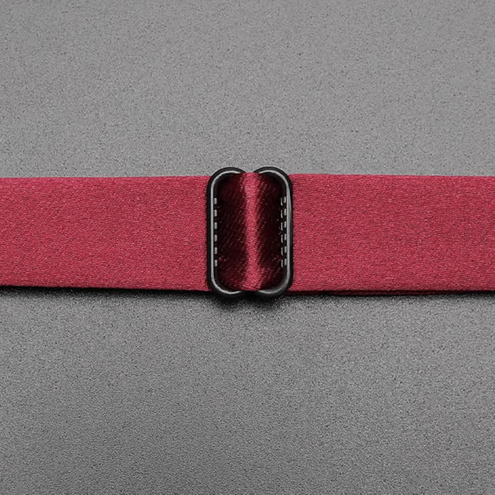 Pajarita para hombre con adornos de hojas de metal color burdeos - image 7