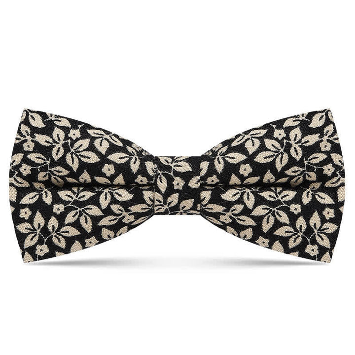 Pajarita de algodón con hojas blancas sutiles para hombre