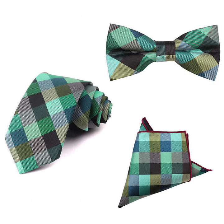 Corbata estrecha informal a cuadros moderna para hombre