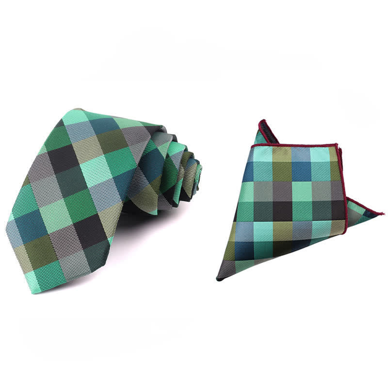 Corbata estrecha informal a cuadros moderna para hombre