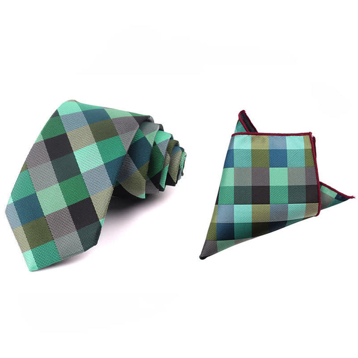 Corbata estrecha informal a cuadros moderna para hombre