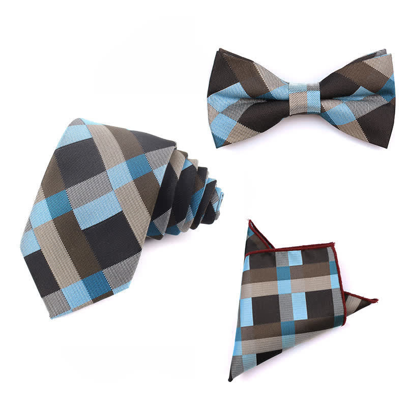 Corbata estrecha informal a cuadros moderna para hombre