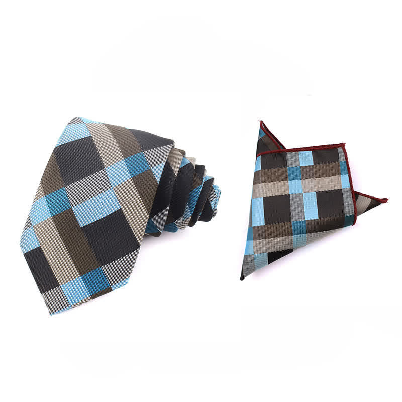 Corbata estrecha informal a cuadros moderna para hombre