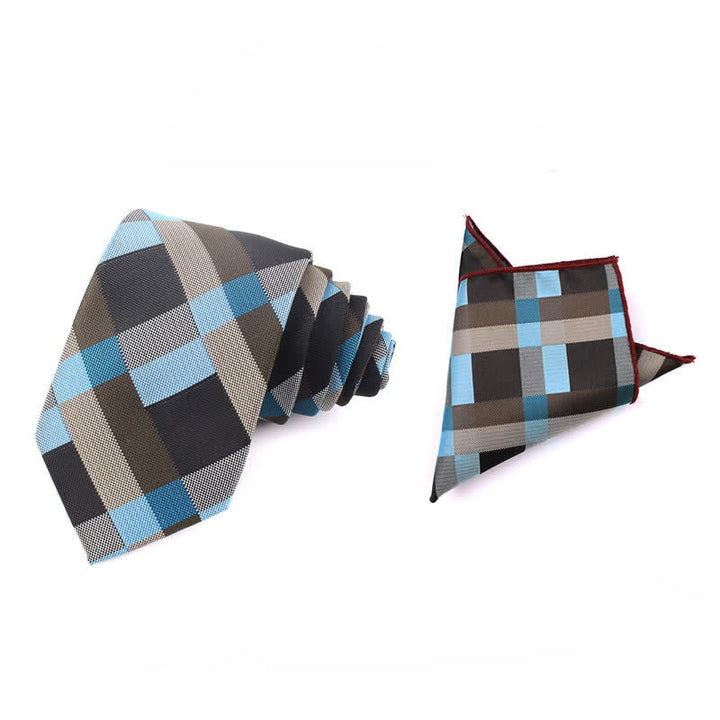 Corbata estrecha informal a cuadros moderna para hombre