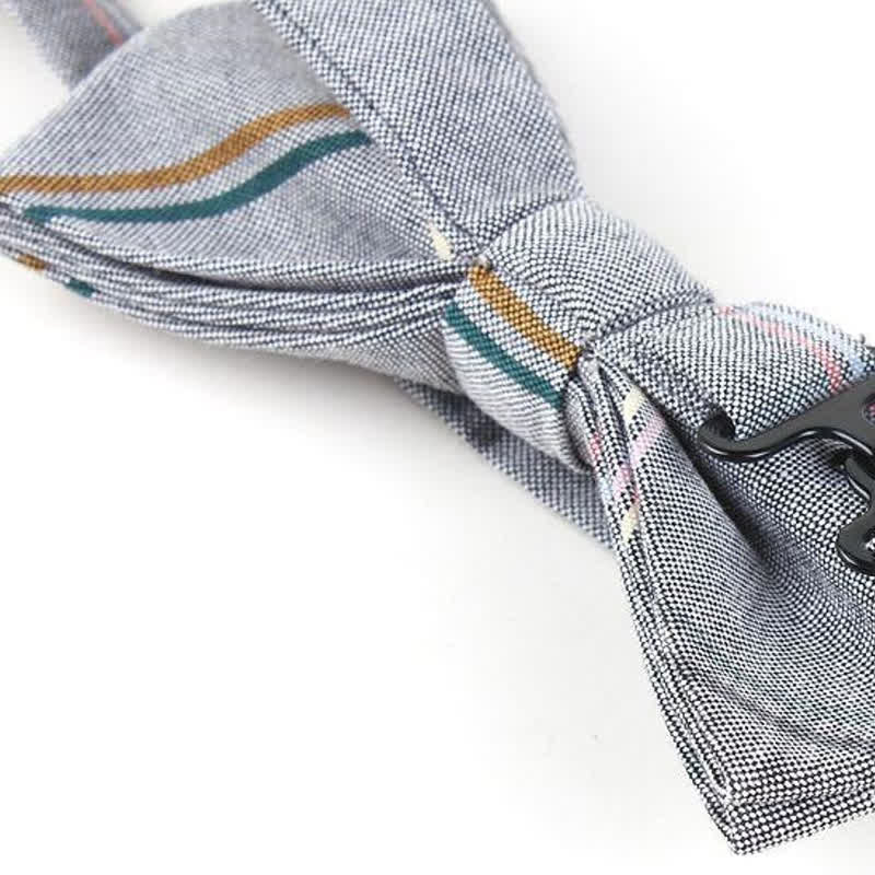 Corbata de lazo con estampado de cuadros a la moda para hombre