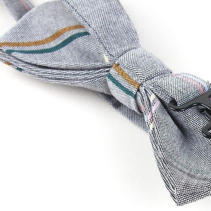 Corbata de lazo con estampado de cuadros a la moda para hombre