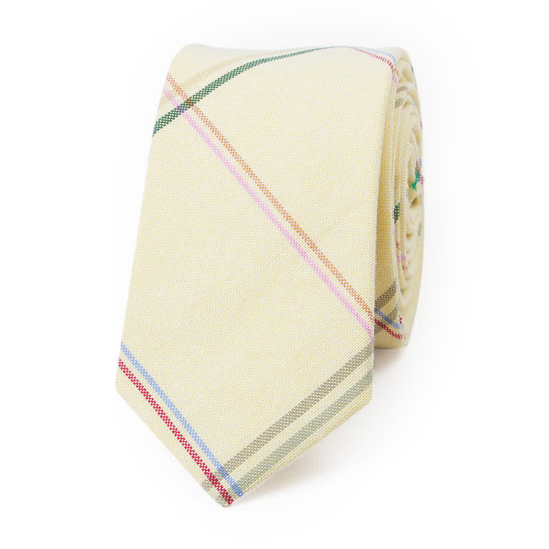 Corbata de lazo con estampado de cuadros a la moda para hombre