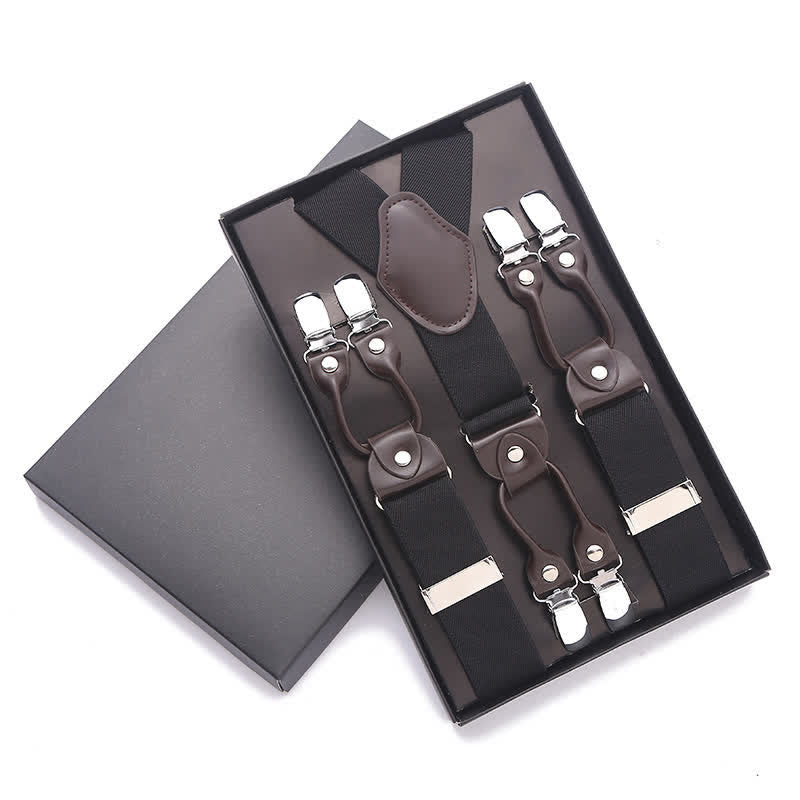 Tirantes ajustables de 6 clips en color liso