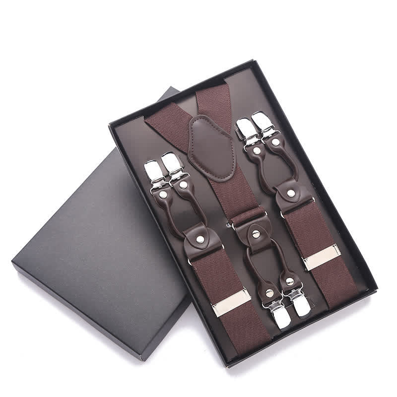 Tirantes ajustables de 6 clips en color liso
