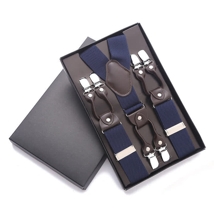 Tirantes ajustables de 6 clips en color liso
